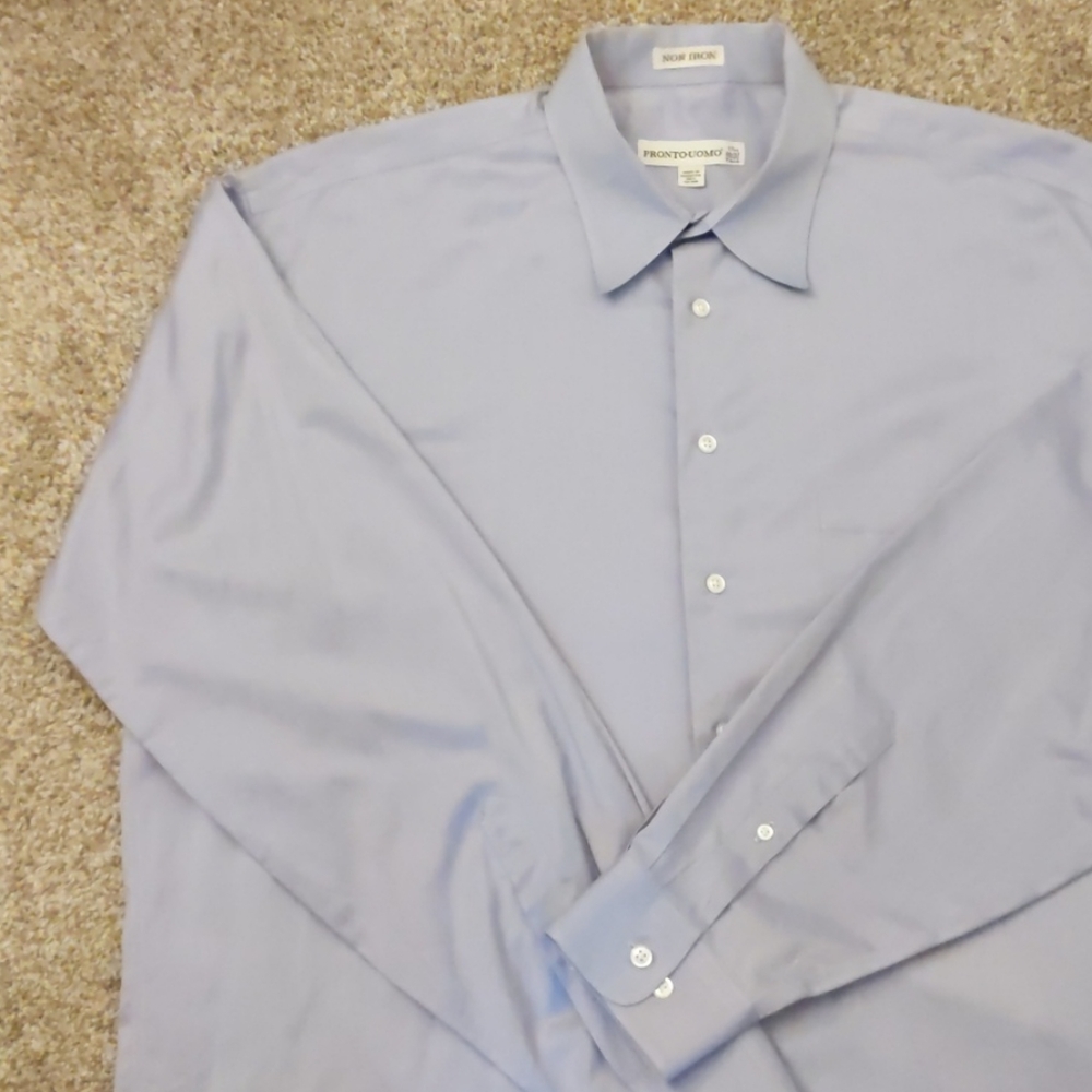 Pronto-Uomo Light Purple Dress Shirt . 17.5 36/37 Tall - Picture 3 of 13